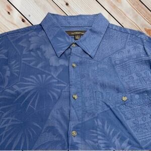 C&B Mens Large Blue Tropical / Hawaiian Shirt